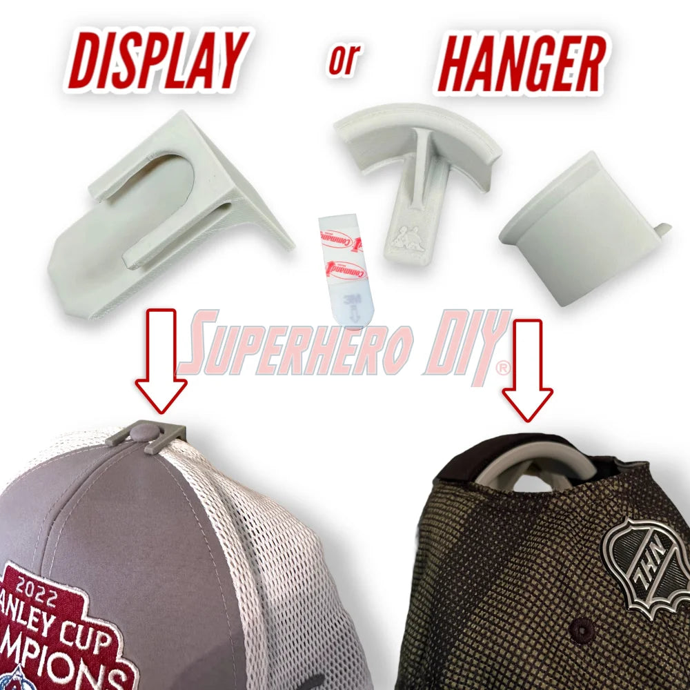 Hat Display Wall Mount | Hang your caps with ease using these wall hooks! - Superhero DIY