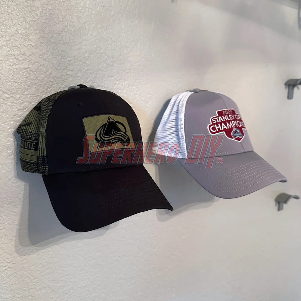 Hat Display Wall Mount | Hang your caps with ease using these wall hooks! - Superhero DIY