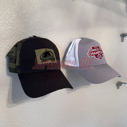Hat Display Wall Mount | Hang your caps with ease using these wall hooks! - Superhero DIY