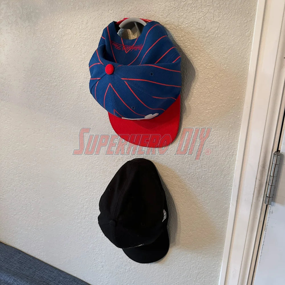 Hat Display Wall Mount | Hang your caps with ease using these wall hooks! - Superhero DIY