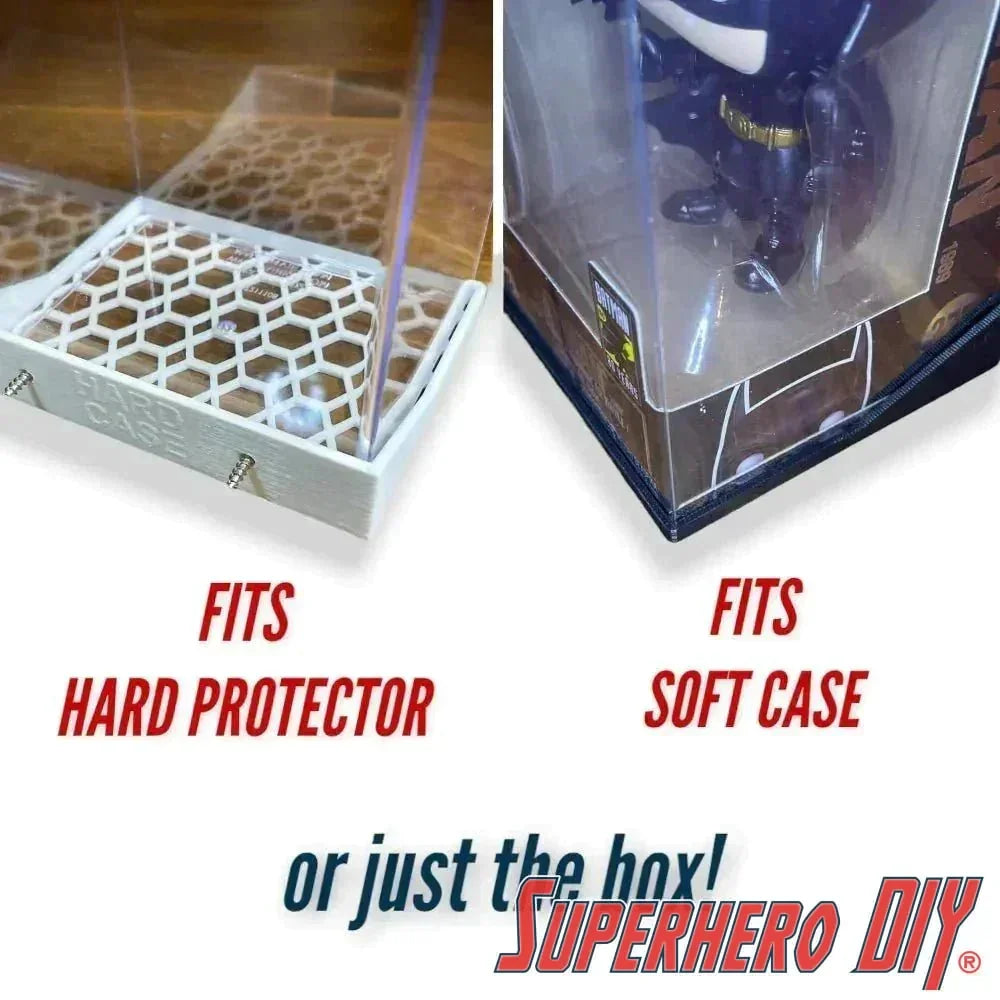 Hexagon Funko Pop Box Floating Shelves | Wall Mount fits Soft Cases or Hard Protectors or Funko Box only | Screws included! - Superhero DIY