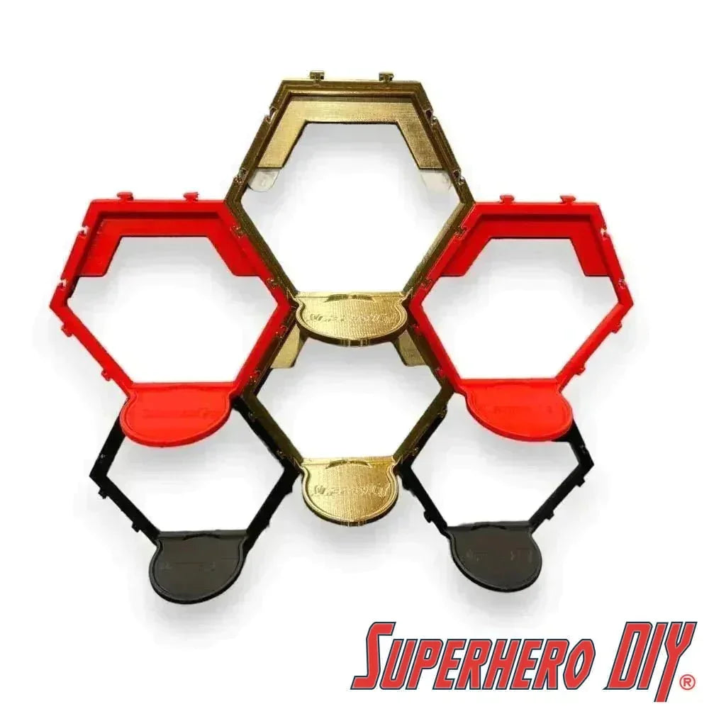 Check out the Hexagon Pop Display: Modular Shelf System for Funko Pop Display or Amiibo from Superhero DIY! The perfect solution for only $3.79