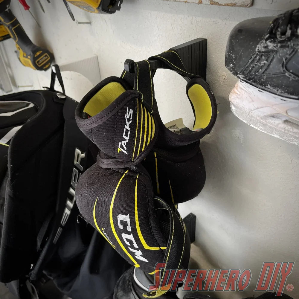 Hockey Elbow Pads Wall Mount | Hockey Gear Storage Solution - Superhero DIY