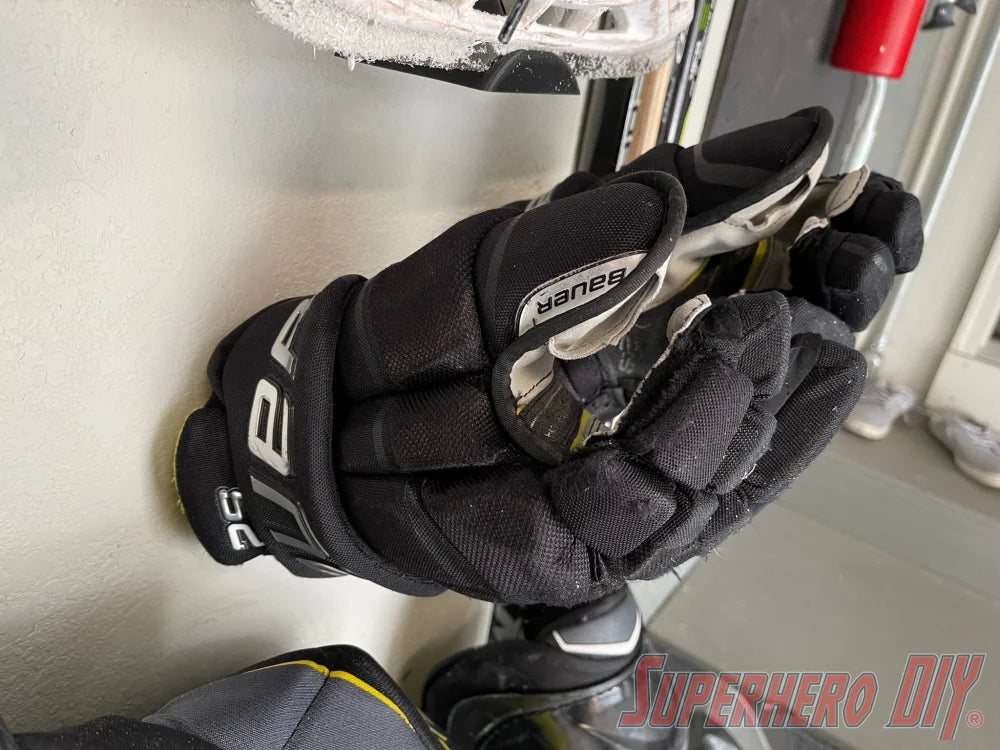 Hockey Glove Wall Mount (pair) | Hockey Gear Storage Solution - SuperheroDIY