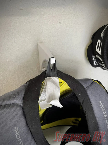 Hockey Pants or Shoulder Pads Wall Mount | Hockey Gear Storage Solution - Superhero DIY