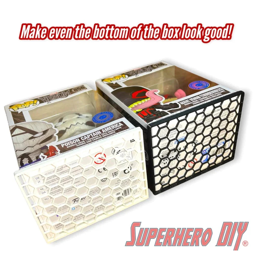 Honeycomb Floating Shelf for Funko Pop Boxes | Wall Mount fits Soft or Hard Cases or Box only | Screws included - Superhero DIY