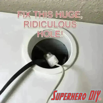 IKEA MICKE desk hole cover | Fits right into open wiring hole | Multiple colors - SuperheroDIY