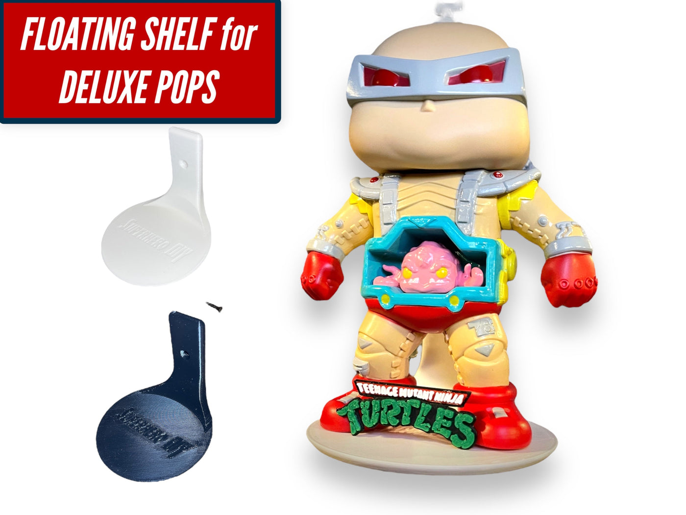 Floating Shelves for DELUXE Funko Pop figures | Wall Stand Display Shelves for LARGE pops 6-inch or Deluxe | Comes with mounting screw