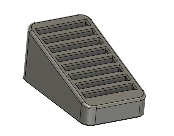 CFexpress Type B card organizer with 8-slot stepped design for easy access on desk