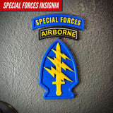Special Forces display insignia featuring an arrowhead, yellow dagger, and lightning bolts, perfect for wall mounting.
