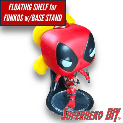 Check out the Large Floating Figure Shelves for Lil' Bit Bigger Funko Pops - 2.5” wide base for larger Pop Vinyl Figures from Superhero DIY! The perfect solution for only $3.30