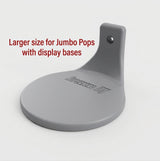 Wide Base Jumbo Pop floating shelf with a 5.1 inch platform for Jumbos on clear display stands