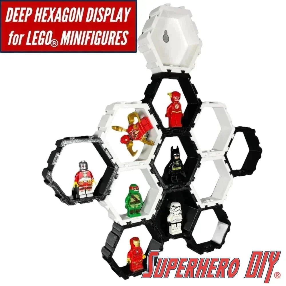 LEGO DEEP Hexagon Display for LEGO® Minifigures - SuperheroDIY