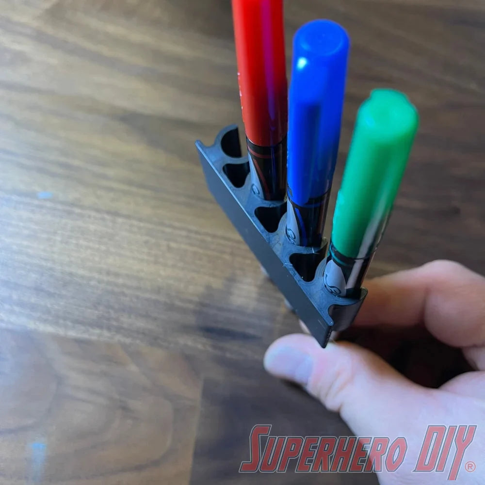 Check out the Marker Holder for Sharpie FINE Permanent Markers | Side Mount 4 or 8 FINE Sharpie pens | Simple marker organizer from Superhero DIY! The perfect solution for only $2.69