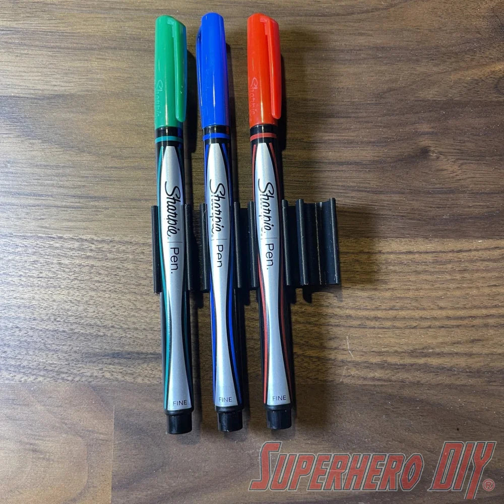 Check out the Marker Holder for Sharpie FINE Permanent Markers | Side Mount 4 or 8 FINE Sharpie pens | Simple marker organizer from Superhero DIY! The perfect solution for only $2.69