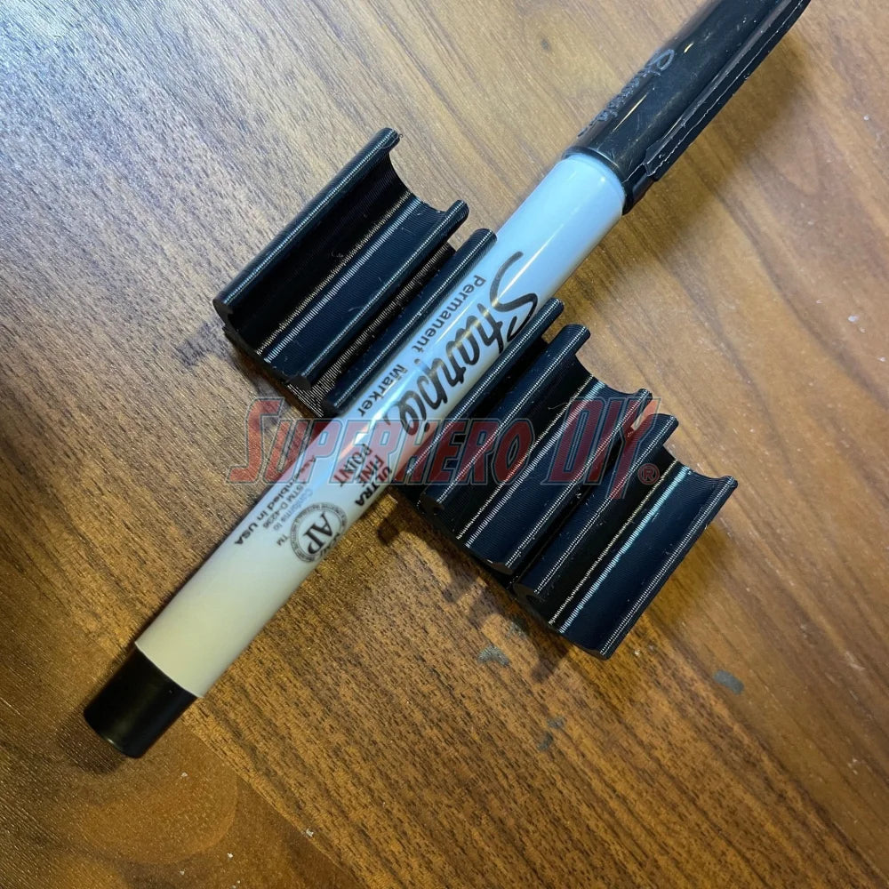 Marker Holder for Sharpie ULTRA FINE Permanent Markers | Side Mount 4 or 8 Ultra FINE Sharpie pens | Simple marker organizer - Superhero DIY