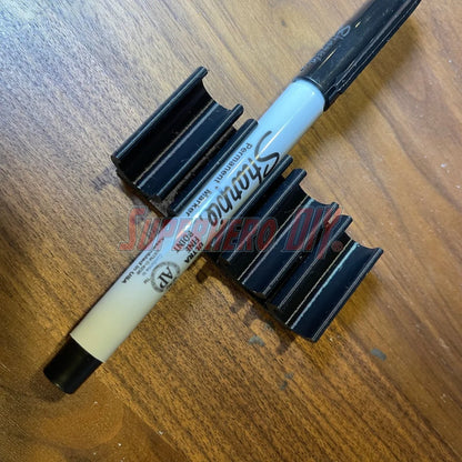 Marker Holder for Sharpie ULTRA FINE Permanent Markers | Side Mount 4 or 8 Ultra FINE Sharpie pens | Simple marker organizer - Superhero DIY