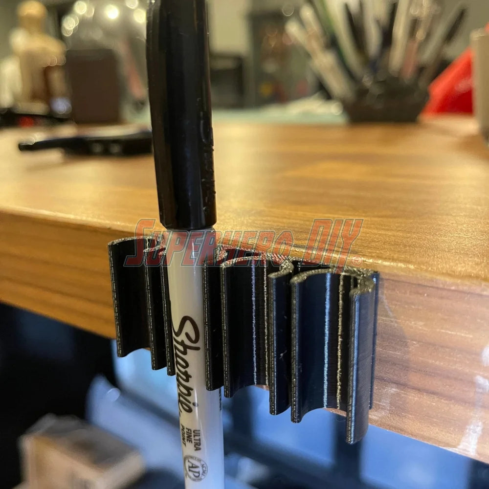 Marker Holder for Sharpie ULTRA FINE Permanent Markers | Side Mount 4 or 8 Ultra FINE Sharpie pens | Simple marker organizer - Superhero DIY