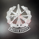Master Gunner Badge display insignia in 3D designed for wall or shadow box display.