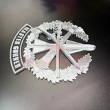 Master Gunner Badge display insignia 3D design featuring weapons and wreath, perfect for shadow box or wall.