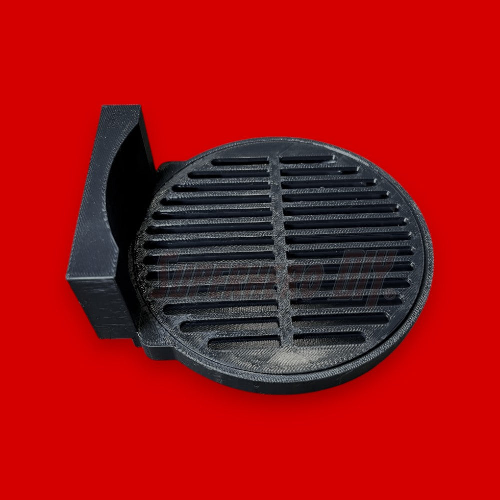 Black mini mug drip tray Nespresso Essenza for coffee makers on red background