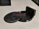 Mini mug drip tray Nespresso Essenza shown on a countertop, fits Breville or Krups versions and works with Essenza Mini Plus coffee makers.