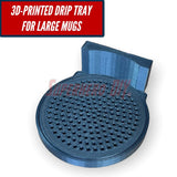 3D-printed mini mug drip tray Nespresso Essenza for large mugs, compatible with Breville and Krups versions and Essenza Mini Plus.