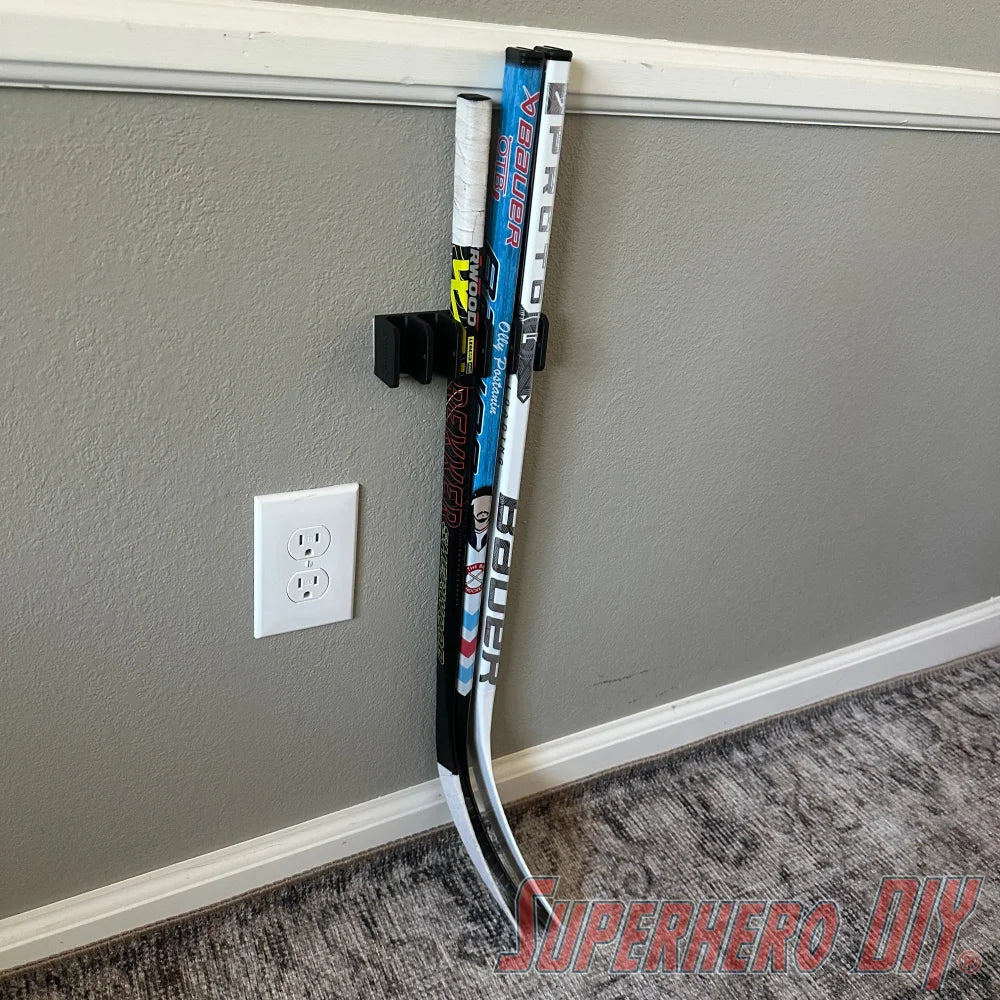 MINI Stick Holder Wall Mount for Knee Hockey Sticks - Superhero DIY