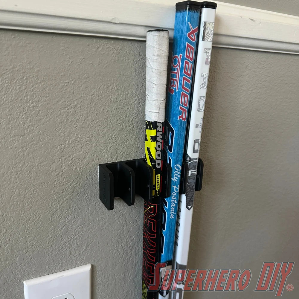 MINI Stick Holder Wall Mount for Knee Hockey Sticks - Superhero DIY