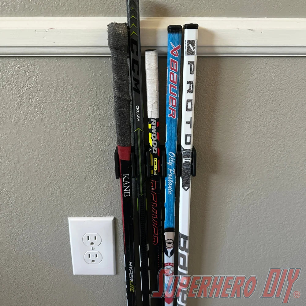 MINI Stick Holder Wall Mount for Knee Hockey Sticks - Superhero DIY