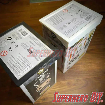 Open Bottom Floating Shelf for Funko Pop Boxes | Wall Mount Collectible Display Shelf | Wall Mount Fits soft display case or hard protectors | Screws included - Superhero DIY