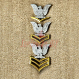 Navy Enlisted Rate Insignia | Multiple Sizes Display Insignia Silver and Gold featuring three eagle designs.