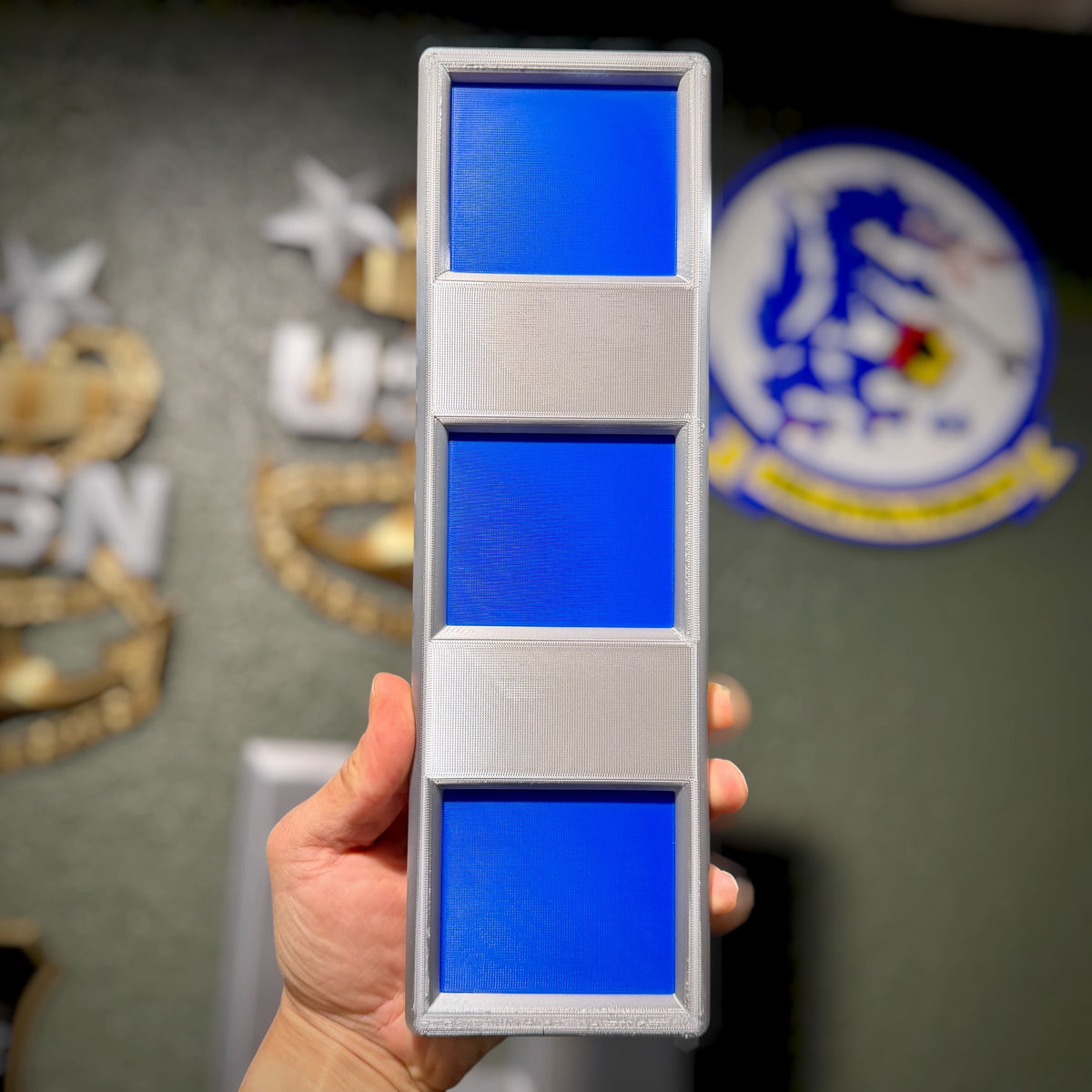 USN warrant officer rank display sized for a wall or shadow box