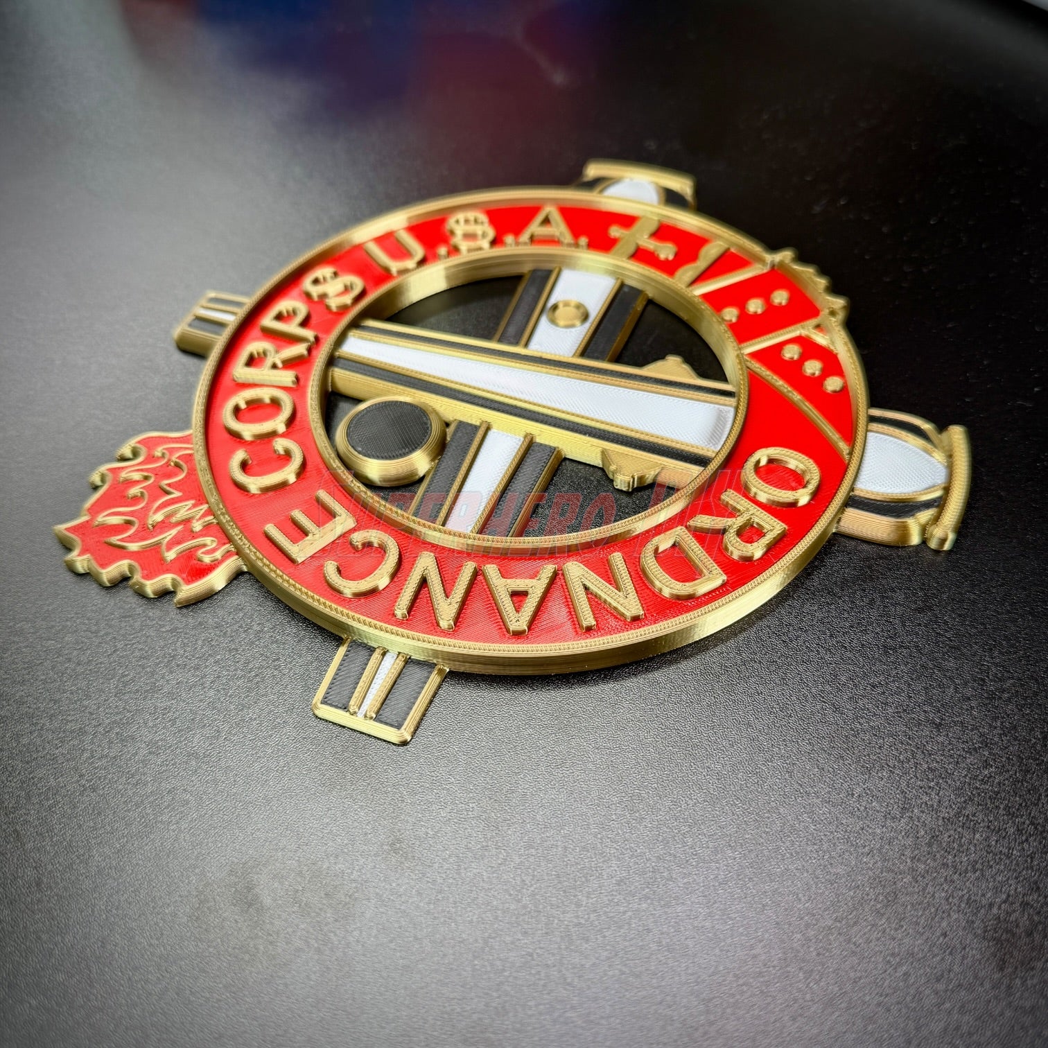 Ordnance Regimental Crest for display in shadow box or wall, showcasing rich colors and military insignia.