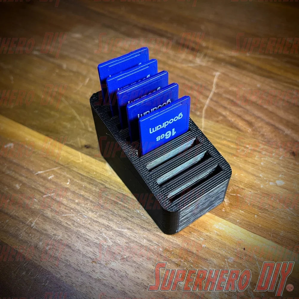 Parametric SD Card Holder | Memory card tray holds up to 8 SD cards | Desk organizer | Camera accessories - Superhero DIY