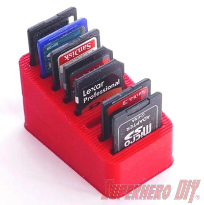 Parametric SD Card Holder | Memory card tray holds up to 8 SD cards | Desk organizer | Camera accessories - Superhero DIY