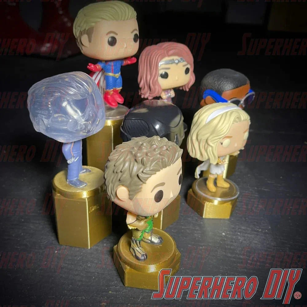 Check out the Pedestal Display Riser Stands for Funko Pop! 4" Figures or collectible display | Seven heights available different height raised stands from Superhero DIY! The perfect solution for only $3.18