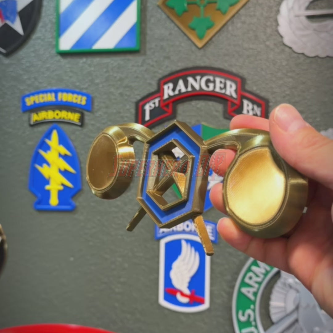 SuperheroDIY chemical corps display insignia has a real shine to it