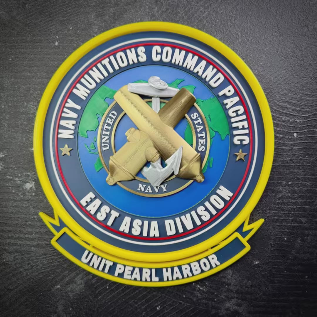 NMCPAC East Asia Division Unit Pearl Harbor insignia wall display with layered relief