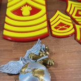 USMC enlisted ranks, great for wall display, in red and yellow