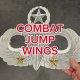 Combat Jump wings, in shiny silver 