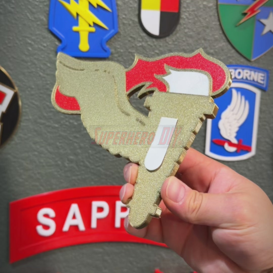 SuperheroDIY's army pathfinder badge is easy to mount on a wall