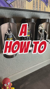 Hero Pod for 1:12 scale – Wall-Mountable Action Figure Display with figures and A HOW TO text overlay.