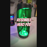 Hero Pod for 1:12 scale – Wall-Mountable Action Figure Display with light-up LED pucks showcasing a 6-inch action figure.