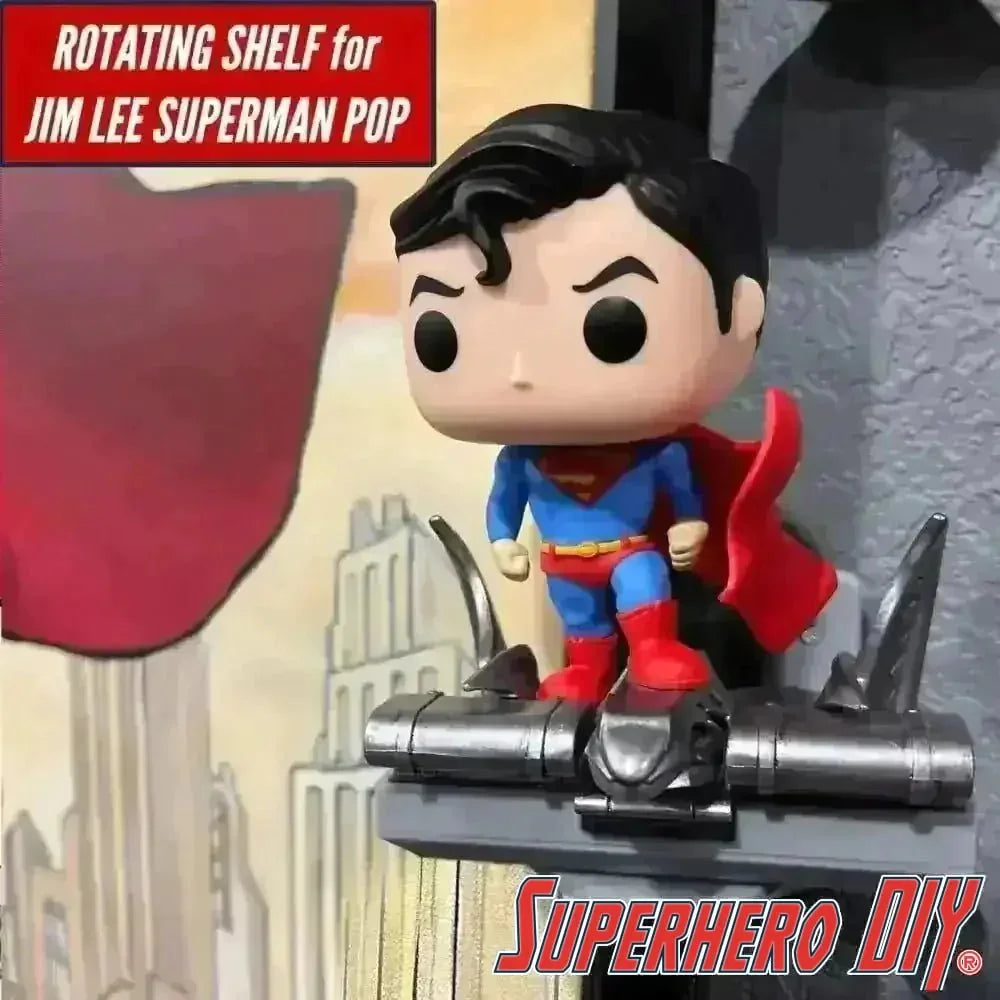 Rotating Shelf for Jim Lee Superman Funko Pop - Superhero DIY