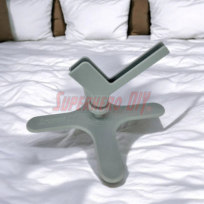 3D-printed side-reading stand for Kindle Paperwhite, made for hands-free reading in bed while lying on your side