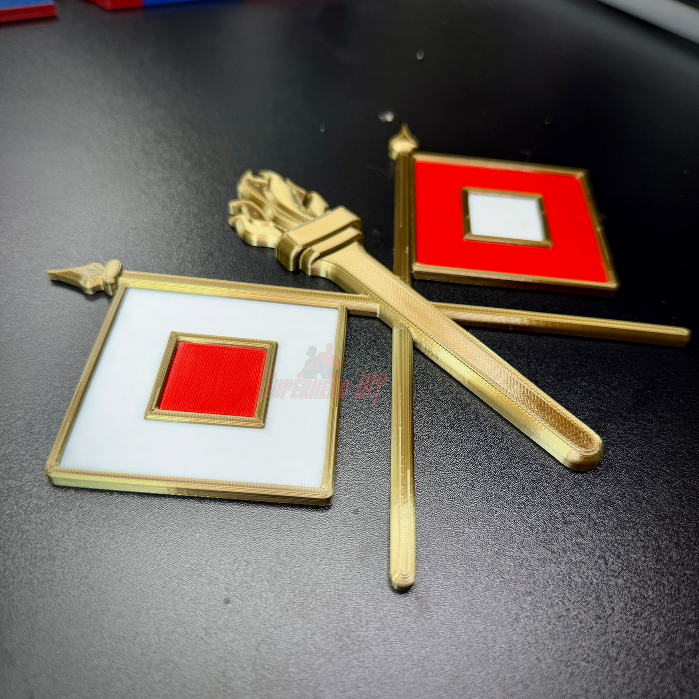 Signal Corps insignia with crossed signal flags and flaming torch for wall display.