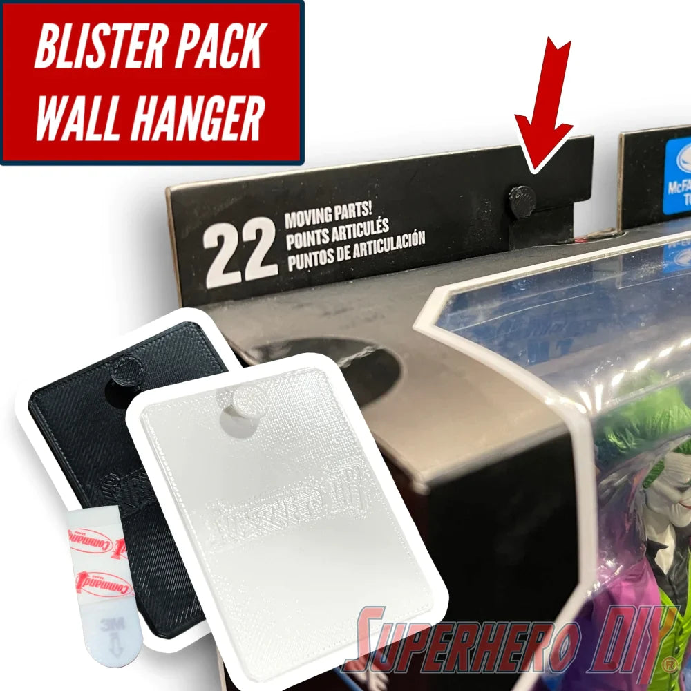 Simple Blister Pack Wall Hanger | Damage-free wall mount for action figures, die-cast cars, etc! - Superhero DIY