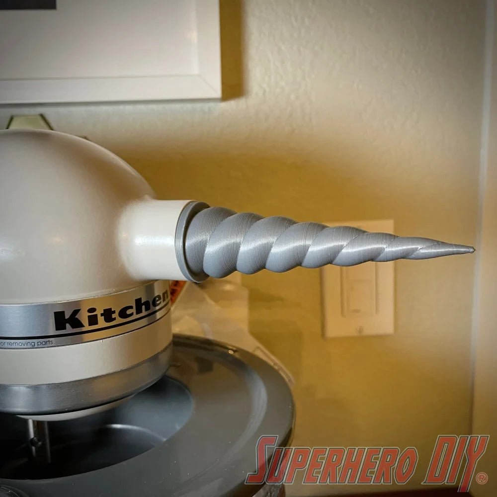 Spinning Unicorn Horn Attachment for KitchenAid Stand Mixer | SPINS when mixer runs! - Superhero DIY