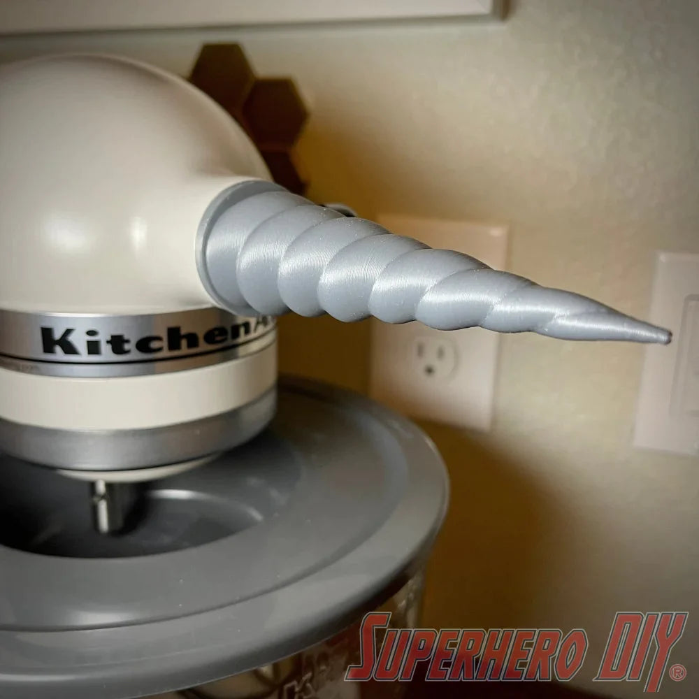 Spinning Unicorn Horn Attachment for KitchenAid Stand Mixer | SPINS when mixer runs! - Superhero DIY